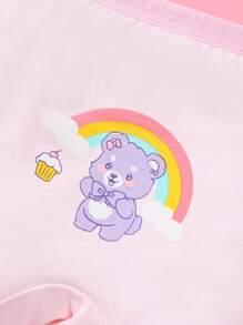 少女六条装可爱小熊印花内裤