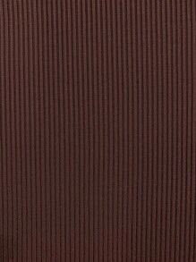 SHEIN Quần dài dành cho bà bầu nữ màu trơn lưng cao ống loe dài - Màu nâu  Mocha - Xem 4