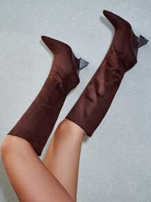 Cuccoo Fashionable Pointed Toe Classic Boots - Coffee Brown - View 6