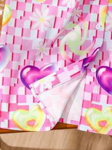 Teen Girl Bubble Heart Print Shirt - Multicolor - View 4