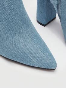 女性高幫粗跟靴子,優雅戶外牛仔馬丁靴