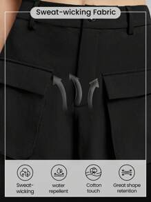 GLOWMODE 3.5" A-Line Cargo Shorts Workout Daily Casual Summer - Black - View 4