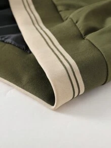 Manfinity Homme Chaqueta de bloqueo de color sencilla y diaria para hombre talla grande - Verde Oliva - Ver 3