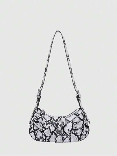 Neue Gothik Biker Tasche mit Schlangenmuster für Damen, Schulter- und Messenger-Tasche, coolen und süßen Teen Jungen-Tasche