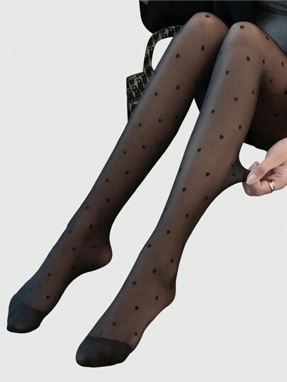 Goth 1 Stück Herzmuster Strumpfhose