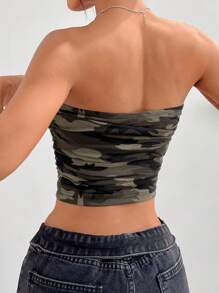 Muchica 迷彩針織貼身女士上衣 - 彩色 - 查看 2