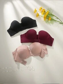 女士實色加厚文胸，有鋼圈，3入組 - 彩色 - 查看 6
