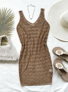 Soleia Damska modna, teksturowana, luźna, luźna sukienka na wakacje