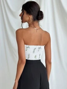 Firerie Áo cánh hở vai họa tiết hoa Ditsy Ditsy dành cho nữ, ngày lễ & đi biển - trắng - Xem 2