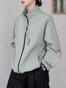 Zip Up Front Jacket - Grey - View 3