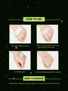 Rick and Morty X SHEIN Tatuajes temporales adhesivos con patrón de dibujos animados, conjunto de 2 piezas - Multicolor - Ver 9