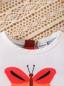 Fashionable Baby Girl Butterfly Dress - Multicolor - View 4