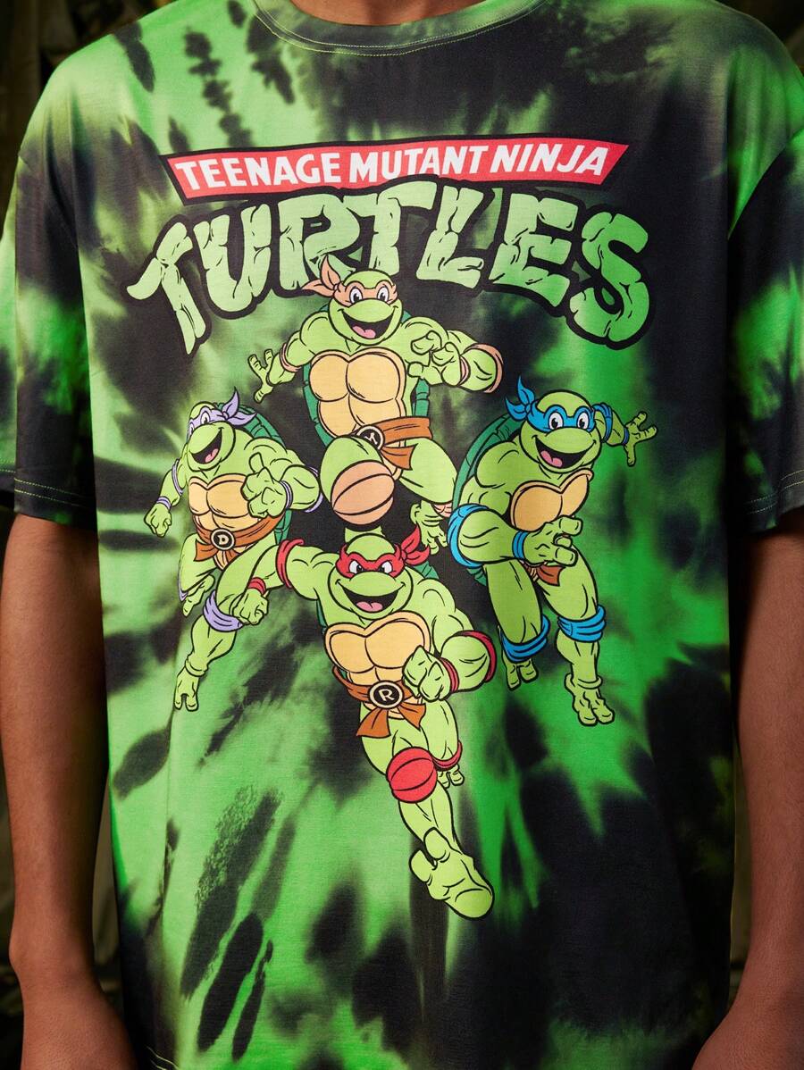 Teenage mutant ninja turtles x shein men casual loose knit cartoon