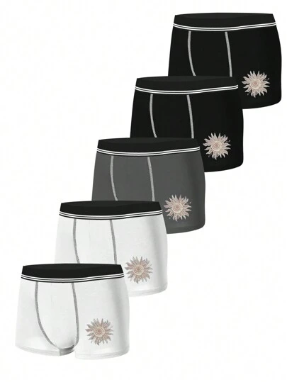 Quần lót nam Boxer in hình Sun Colorblock, 5 gói