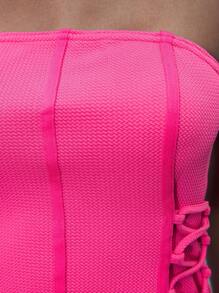 Maija Dames effen tube-top met veters, mouwloos, zomer