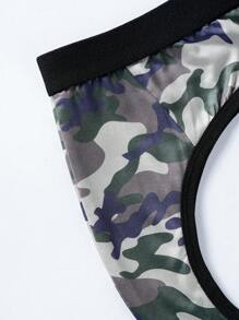 Braguitas triangulares con estampado de camuflaje para hombres de moda