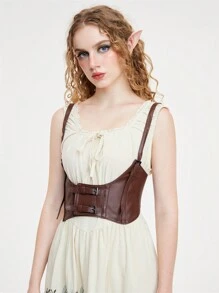 ROMWE Fairycore Women's Adjustable Retro Suspenders Chest & Waist Belt