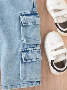 夏季寶寶女孩帶點俏皮氣息的休閒牛仔裝套裝 - 黑色 - 查看 5