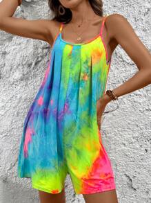 LONESS Women's Loose Tie-Dye Sleeveless Jumpsuit For Casual Wear