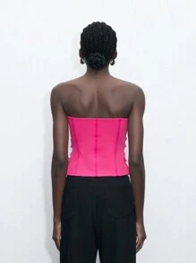 Maija Dames effen tube-top met veters, mouwloos, zomer