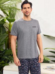 Eenvoudig homewear-set met korte mouwen en lange broek voor heren - Veel kleurig - Bekijken 5