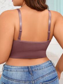 5pcs/Set Plus Size Simple Solid Color Wireless Bras - Multicolor - View 2