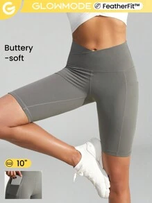 GLOWMODE 10" FeatherFit™ Cyclist Anti-Slip Bike Shorts Low Impact Running Gym Workout Summer - Dark Grey - View 1