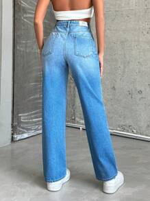 RueChic Jean droit délavé bleu clair