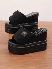 1 Pair Women's High Platform Wedge Sandals, Comfortable Thick Sole Front High Rear High Design, Waterproof, Versatile For Any Occasion Like Dates, Parties, Formal Events, Match Well With Dresses And Pants