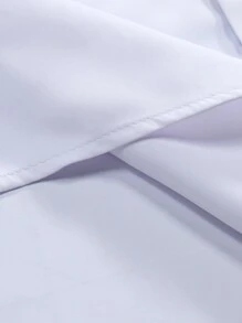 Manfinity Mode Áo sơ mi nam đơn giản, ôm vừa vặn, thời trang mặc hàng ngày, áo sơ mi dài tay cài nút màu sắc cho chồng, công sở, mùa thu, phong cách quý tộc - trắng - Xem 7