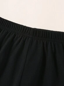 Conjunto de tres piezas informal y veraniego para niña, con estampado de leopardo de gato lindo y cuello redondo