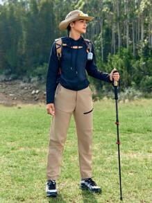 In My Nature Outdoorwear Water-Resistant And Composite Mesh Breathable Women Comfortable Long Pants For Camping, Hiking, Commuting