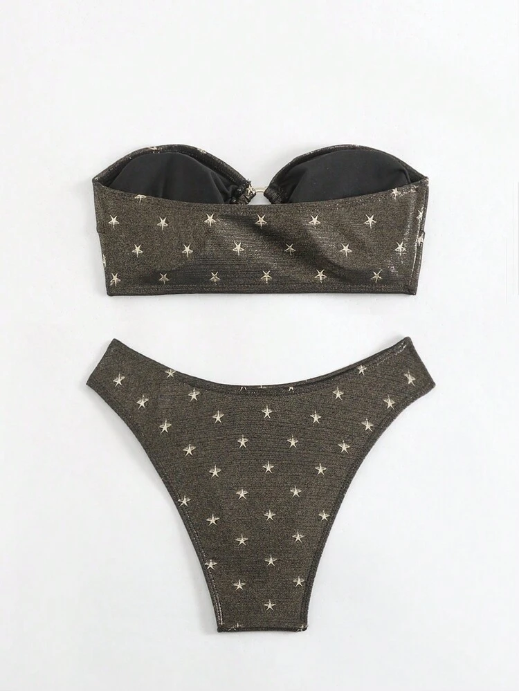 Women's Star Printed Beach Vacation Bikini Set Summer