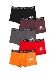 Boxer pentru bărbați, cu imprimeu multicolor, 5 buc
