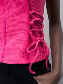 Maija Dames effen tube-top met veters, mouwloos, zomer