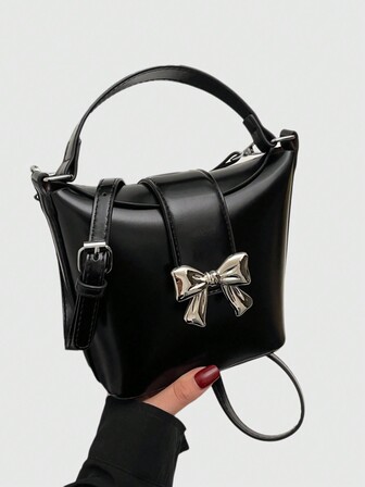 Kawaii Bolso De Mano Femenino Con Lazo, Bolso Lindo Y De Moda Para Mujer