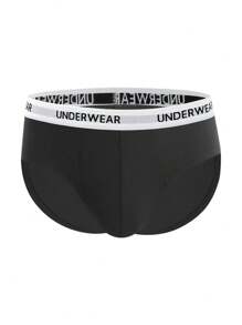 Men's Letter Jacquard Waistband Triangle Briefs, Pack Of 3