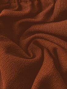 SHEIN LUNE Shorts in Große Größen mit Papiertaschenbund, einfarbig mit Lochmuster, für lässig und Urlaub