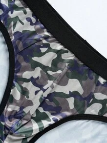 Braguitas triangulares con estampado de camuflaje para hombres de moda