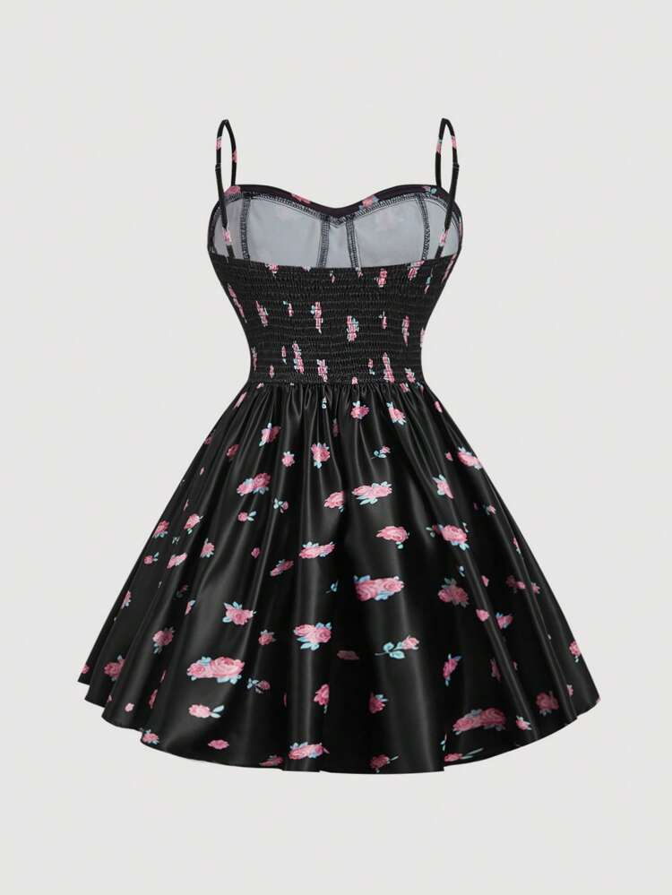 Floral Satin Princess Cami Mini Dress