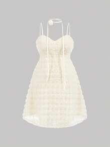 SHEIN MOD Vestido A-Line para Mujeres con Decoración Floral 3D y Tirantes Spaghetti