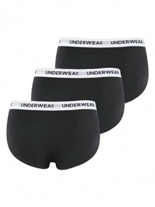 Men's Letter Jacquard Waistband Triangle Briefs, Pack Of 3