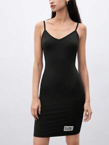 SHEIN Unity Vestido Casual De Verano Para Mujer Con Chaleco Y Rayas Con Diseño De Letras