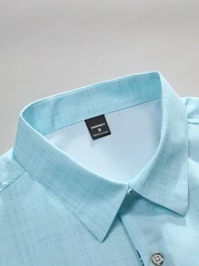 Manfinity RSRT Camisa de verano para hombre de manga corta con dobladillo de remiendo