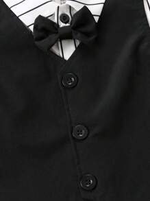 Souflis Souflis Young Boy Fashionable Gentleman Vest 2 In 1 Shirt And Pants Set Black Baby Boys Setsformal Outfit For Baby Boy Chic Outfits For Autumn/Winter