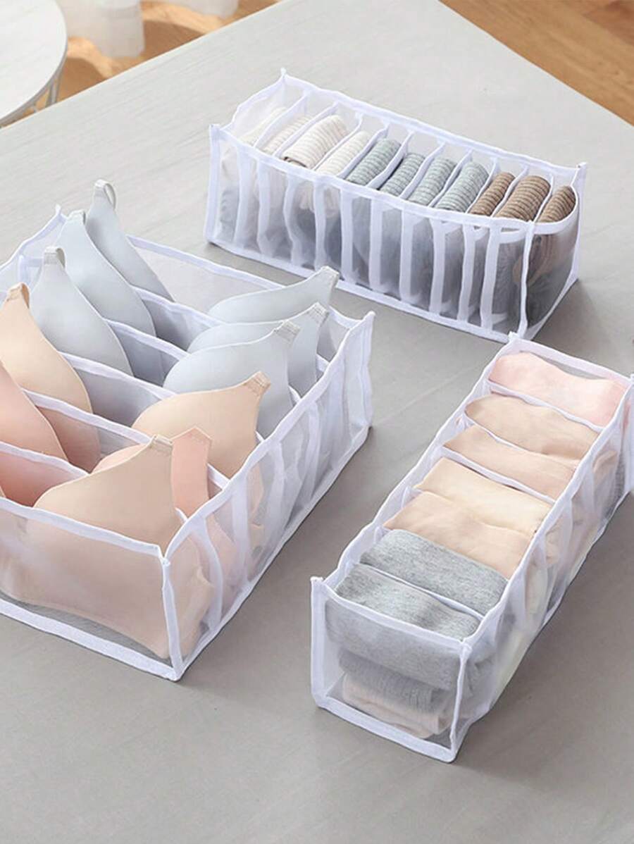 SHEIN Basic living Mesh Breathable Storage Box For Separating Underwear And Socks Decorations Autumn Decor Festival Decor Room Decor Home Decor Fall Decor Bedroom Decor Christmas For Holiday Gift Giving