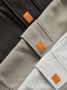 SHEIN 少年男孩3入組鬆身休閒運動針織短褲套裝 - 卡其色 - 查看 5