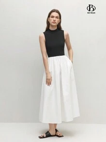 BizChic Women Dresses Blok Warna Casual - Hitam dan Putih - View 9