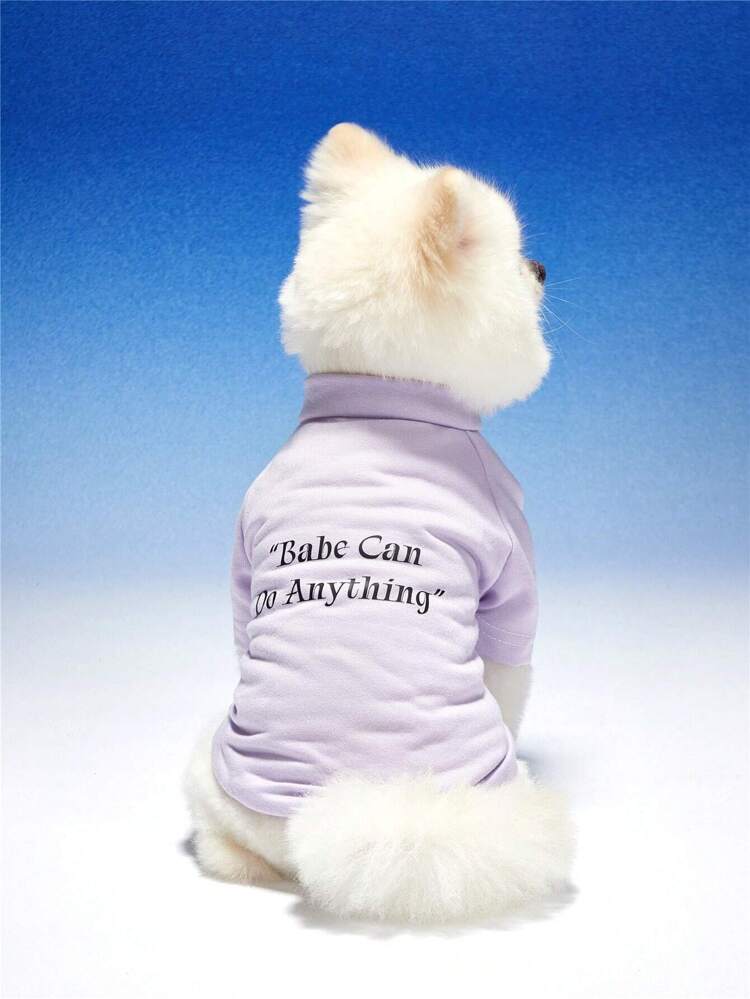 Letter Printed Purple Unisex Pet Hoodie For Cats And Dogs