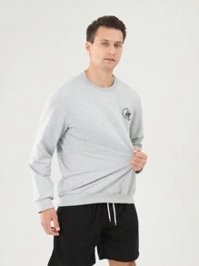 Gym Rark 男友风男士口号印花圆领长袖休闲运动服男友风男士运动衫 - 灰色 - 查看 5
